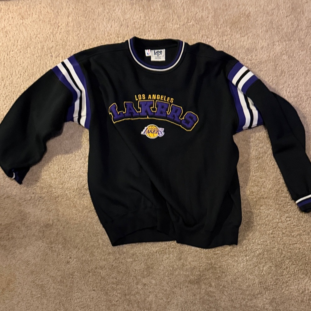 LEE Los Angeles Lakers Black and Purple Crewneck Sweater